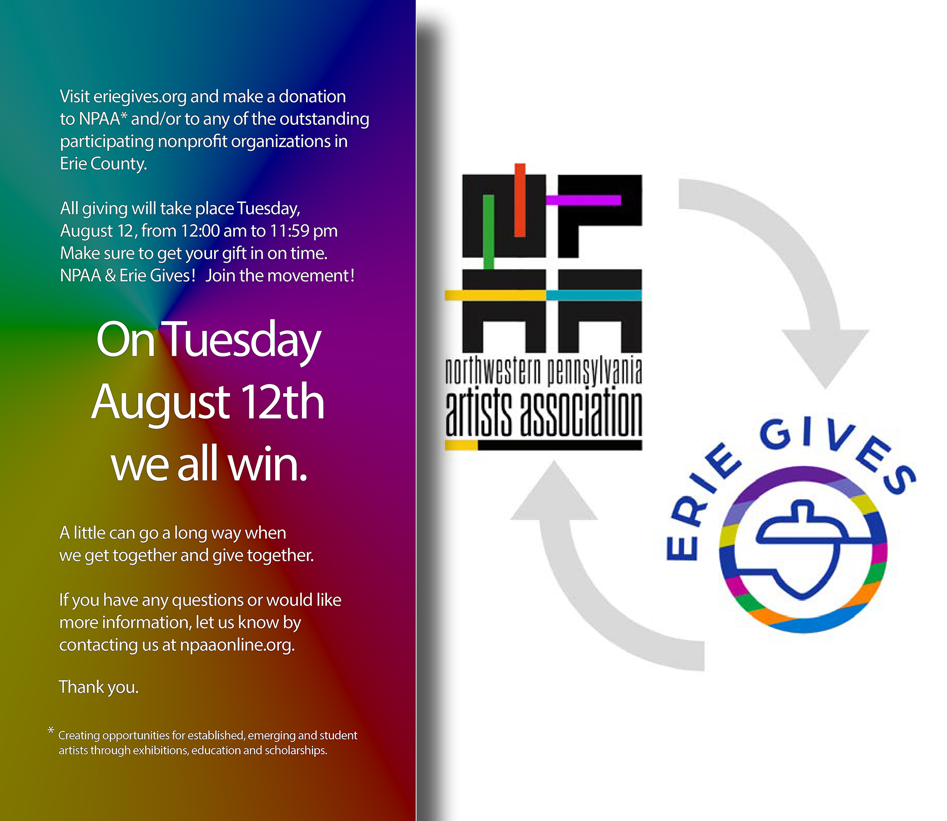 Erie Gives Day August12th, 2025